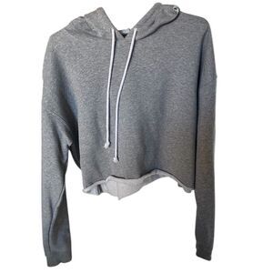 Wild Fable Heather Gray Cropped Hoodie Sweatshirt XXL Oversized